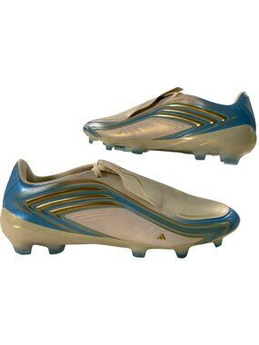 Adidas F50 Messi Pro FG Soccer Cleats Ivory/Blue/Gold US Size 7 Men/8 Women NEW